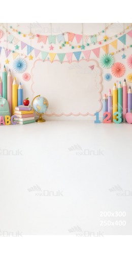 Tło fotograficzne „Pastelowa szkolna ramka ABC” | 4190